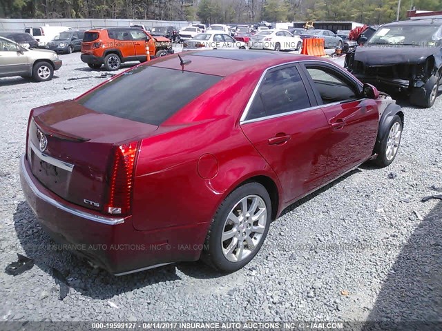 1G6DF577780184092 - 2008 CADILLAC CTS RED photo 4