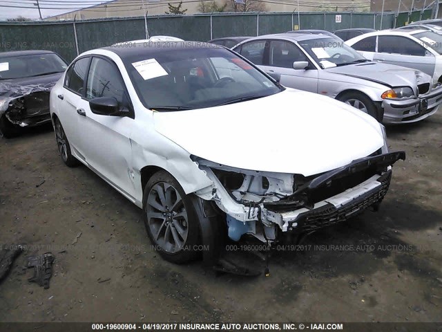 1HGCR2F59FA226642 - 2015 HONDA ACCORD SPORT WHITE photo 1