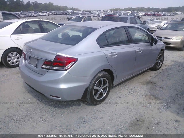 19XFB2F7XFE013293 - 2015 HONDA CIVIC SE SILVER photo 4