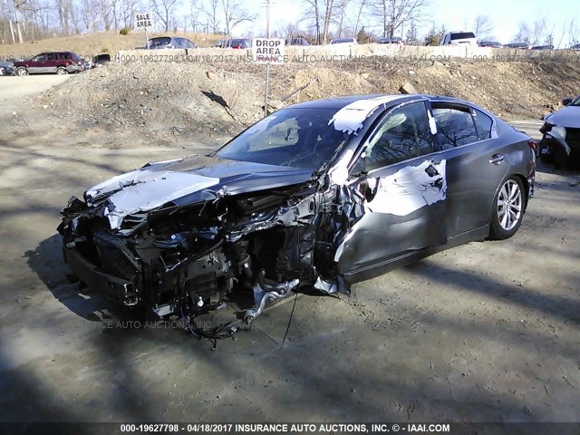 JN1BV7AR8FM418343 - 2015 INFINITI Q50 PREMIUM/SPORT GRAY photo 2