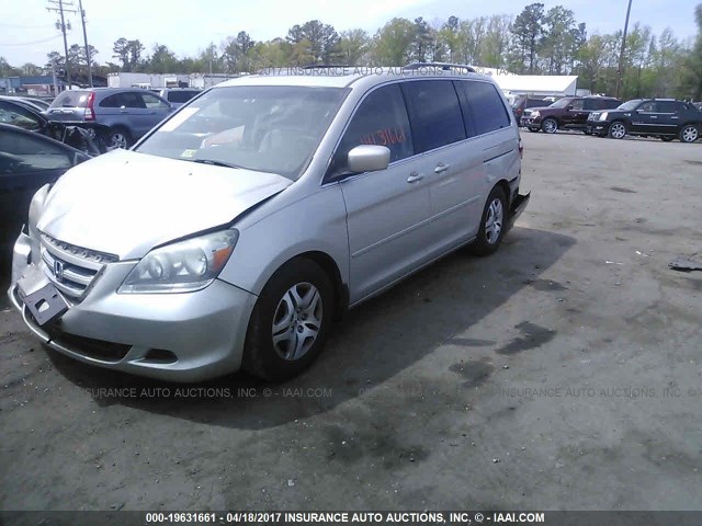 5FNRL38765B011644 - 2005 HONDA ODYSSEY EXL ვერცხლისფერი ფოტო 2