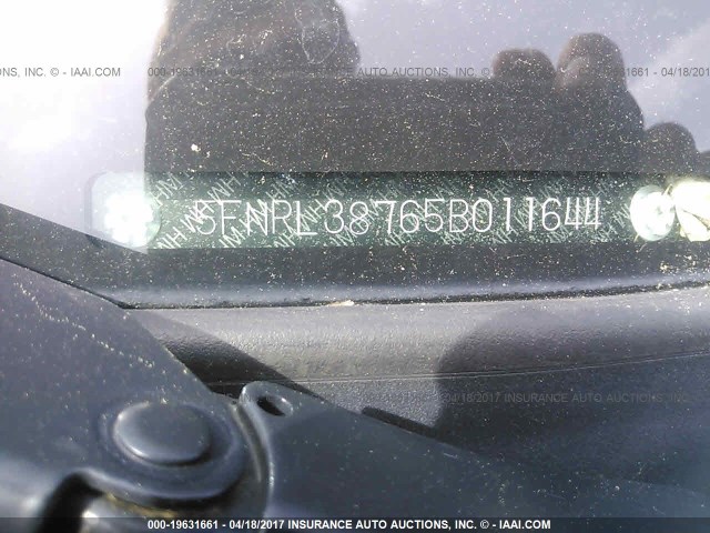 5FNRL38765B011644 - 2005 HONDA ODYSSEY EXL SILVER photo 9