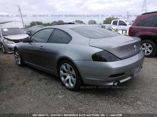 WBAEH73455B215825 - 2005 BMW 645 CI AUTOMATIC GRAY photo 3