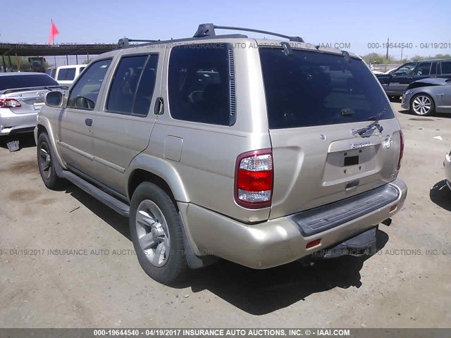 JN8DR09X13W712322 - 2003 NISSAN PATHFINDER LE/SE GOLD photo 3