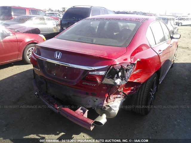 1HGCR2F57GA200588 - 2016 HONDA ACCORD SPORT წითელი ფოტო 6