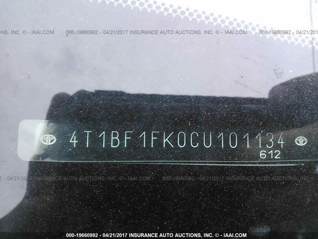 4T1BF1FK0CU101134 - 2012 TOYOTA CAMRY SE/LE/XLE Dark Blue photo 9