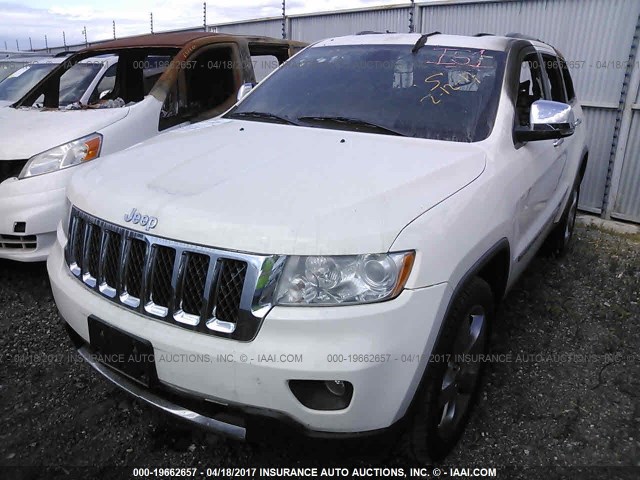 1C4RJECT6CC104096 - 2012 JEEP GRAND CHEROKEE OVERLAND WHITE photo 2