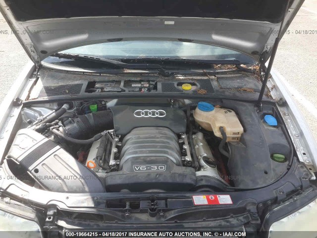 WAULT68E44A036455 - 2004 AUDI A4 3.0 QUATTRO GRAY photo 10