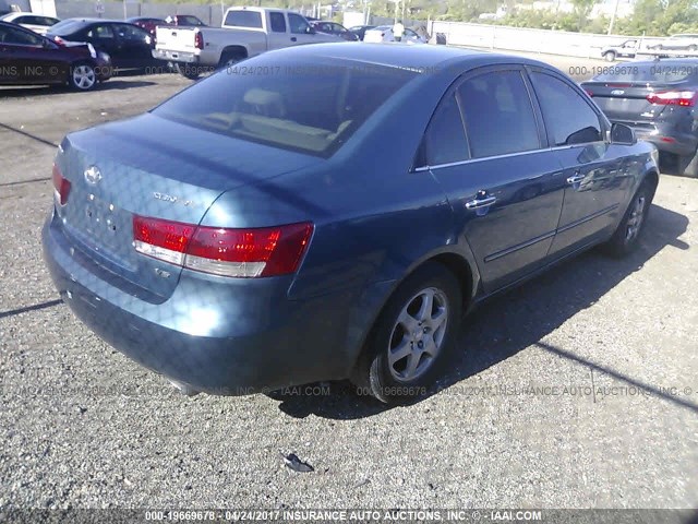 5NPEU46F36H028979 - 2006 HYUNDAI SONATA GLS/LX BLUE photo 4