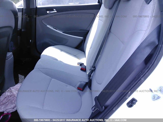 KMHCU5AE3DU134956 - 2013 HYUNDAI ACCENT GLS/SE WHITE photo 8