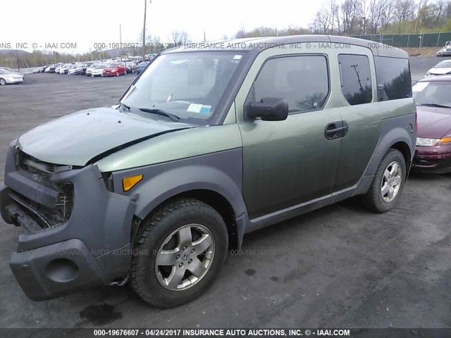 5J6YH28533L039394 - 2003 HONDA ELEMENT EX GREEN photo 2