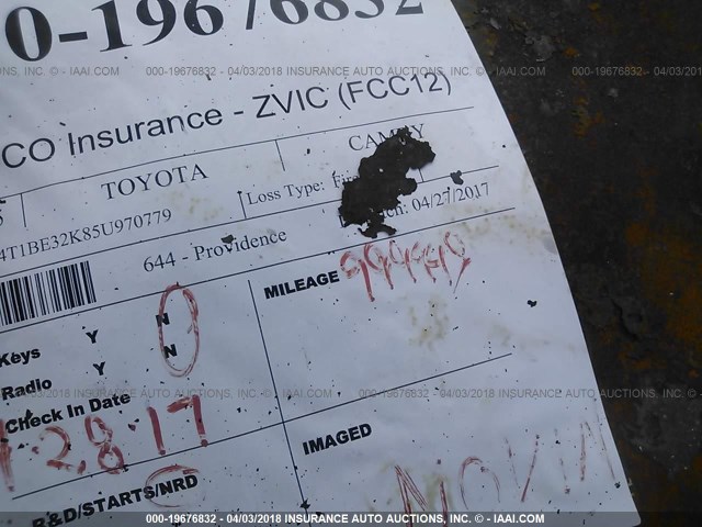 4T1BE32K85U970779 - 2005 TOYOTA CAMRY LE/XLE/SE 黑色 照片 7