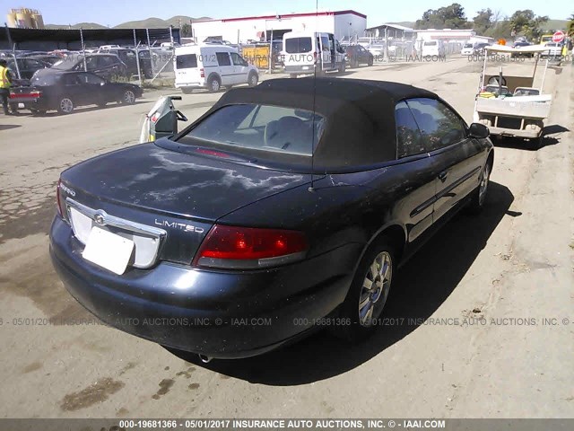 1C3EL65R94N152833 - 2004 CHRYSLER SEBRING LIMITED BLUE photo 4