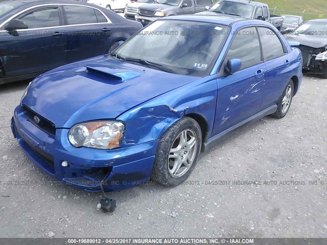 JF1GD29674G511956 - 2004 SUBARU IMPREZA WRX BLUE photo 2