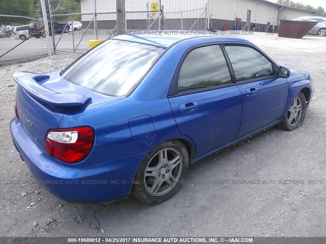 JF1GD29674G511956 - 2004 SUBARU IMPREZA WRX BLUE photo 4