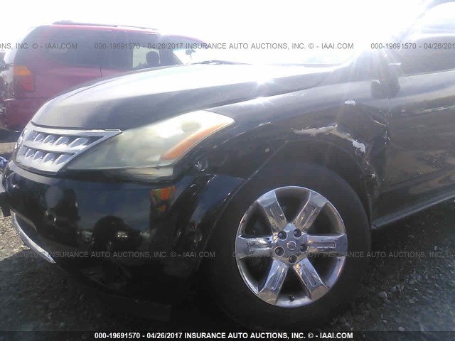 JN8AZ08T66W419389 - 2006 NISSAN MURANO SL/SE/S BLACK photo 6