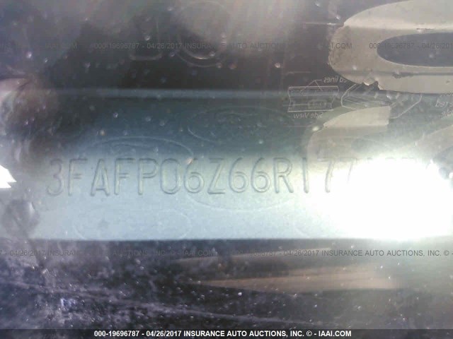 3FAFP06Z66R177128 - 2006 FORD FUSION S SILVER photo 9