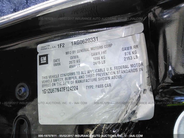 1G1ZU67N47F124224 - 2007 CHEVROLET MALIBU MAXX LTZ BLACK photo 9