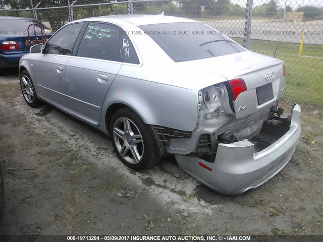 WAUAF78E88A082381 - 2008 AUDI A4 2.0T SILVER photo 3