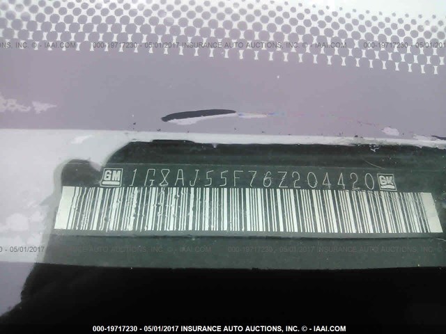 1G8AJ55F76Z204420 - 2006 SATURN ION LEVEL 2 SILVER photo 9