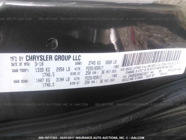 2A4RR5DX8AR279877 - 2010 CHRYSLER TOWN & COUNTRY TOURING GRAY photo 9