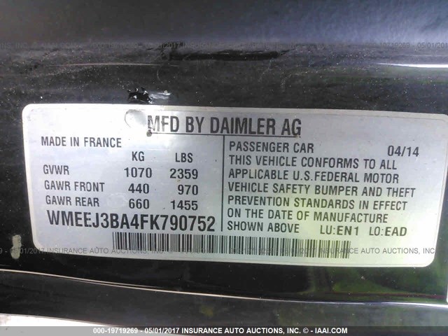 WMEEJ3BA4FK790752 - 2015 SMART FORTWO PURE/PASSION BLACK photo 9