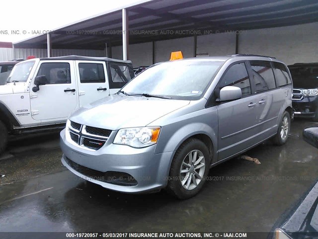 2C4RDGCG9ER205780 - 2014 DODGE GRAND CARAVAN SXT GRAY photo 2