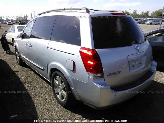 5N1BV28U04N311588 - 2004 NISSAN QUEST S/SE/SL SILVER photo 3