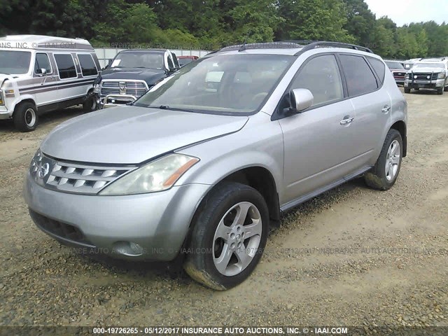 JN8AZ08TX5W319634 - 2005 NISSAN MURANO SL/SE/S SILVER photo 2