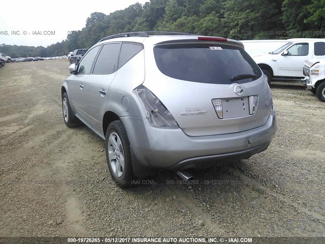 JN8AZ08TX5W319634 - 2005 NISSAN MURANO SL/SE/S SILVER photo 3