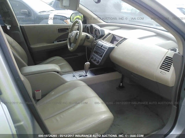 JN8AZ08TX5W319634 - 2005 NISSAN MURANO SL/SE/S SILVER photo 5