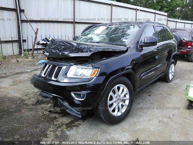 1C4RJEAG1EC393820 - 2014 JEEP GRAND CHEROKEE LAREDO BLACK photo 2