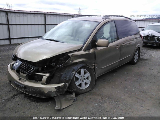 5N1BV28U64N304483 - 2004 NISSAN QUEST S/SE/SL GOLD photo 2