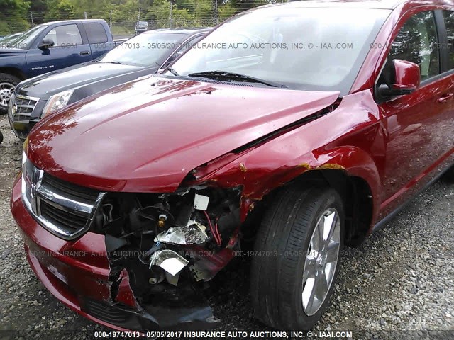 3D4PG5FV3AT251158 - 2010 DODGE JOURNEY SXT RED photo 6