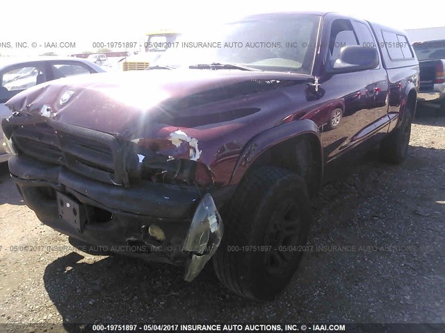 1D7GG42N83S297267 - 2003 DODGE DAKOTA SLT MAROON photo 2