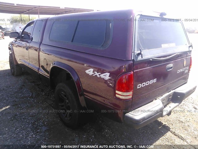 1D7GG42N83S297267 - 2003 DODGE DAKOTA SLT MAROON photo 3