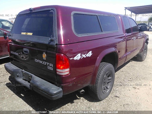 1D7GG42N83S297267 - 2003 DODGE DAKOTA SLT MAROON photo 4