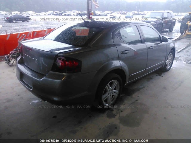 1C3CDZCB0CN156828 - 2012 DODGE AVENGER SXT GRAY photo 4