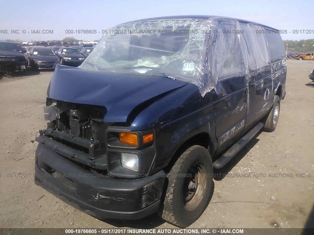 1FBNE31LX9DA70956 - 2009 FORD ECONOLINE E350 SUPER DUTY WAGON BLUE photo 2