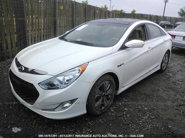 KMHEC4A48DA079385 - 2013 HYUNDAI SONATA HYBRID WHITE photo 2