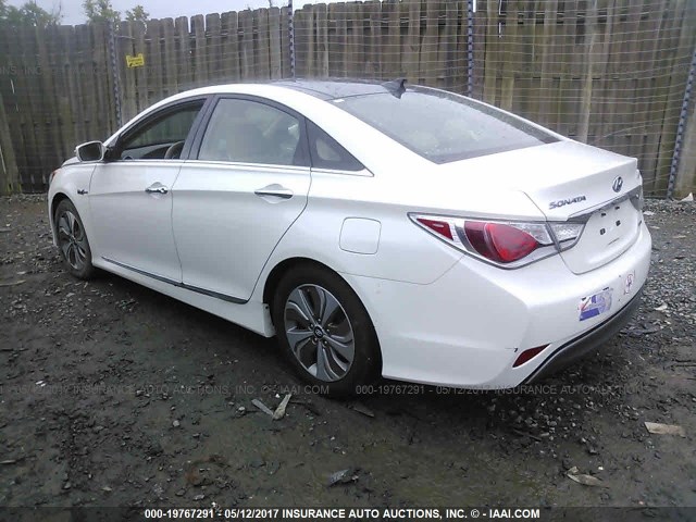 KMHEC4A48DA079385 - 2013 HYUNDAI SONATA HYBRID WHITE photo 3