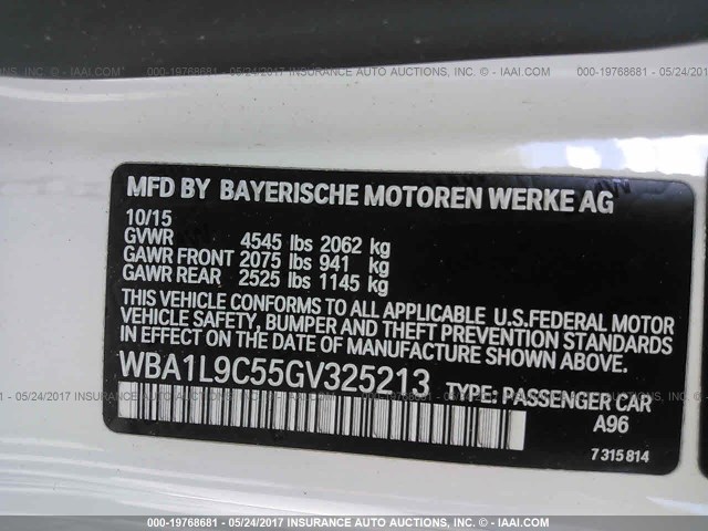 WBA1L9C55GV325213 - 2016 BMW 228 XI/SULEV WHITE photo 9