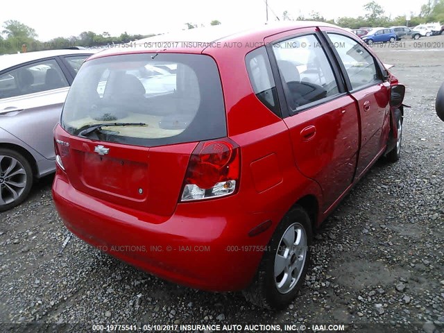KL1TD66666B594002 - 2006 CHEVROLET AVEO LS RED photo 4