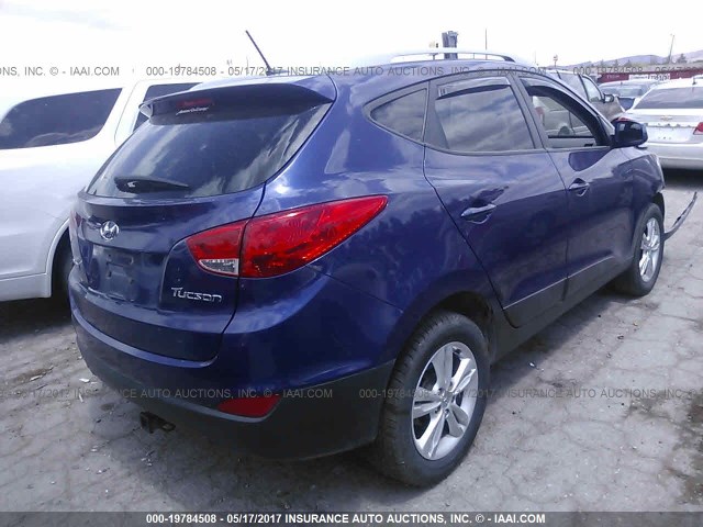 KM8JU3AC1BU286225 - 2011 HYUNDAI TUCSON GLS/LIMITED BLUE photo 4