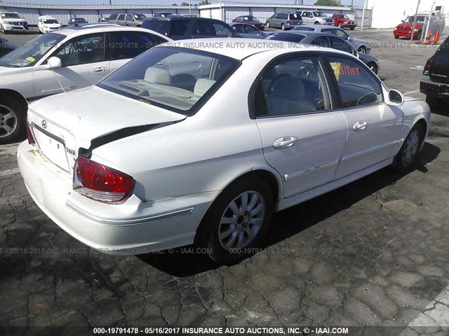 KMHWF35H24A983624 - 2004 HYUNDAI SONATA GLS/LX WHITE photo 4