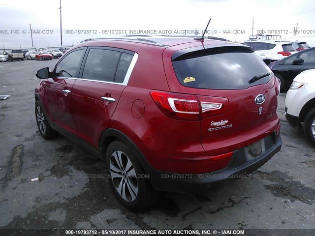 KNDPCCA26B7085346 - 2011 KIA SPORTAGE EX/SX RED photo 3