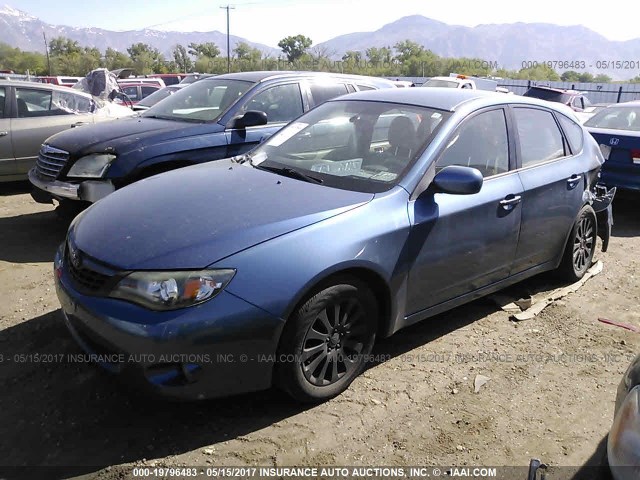 JF1GH61668H837545 - 2008 SUBARU IMPREZA 2.5I BLUE photo 2