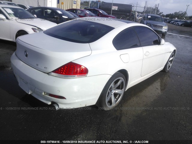 WBAEH73425B192844 - 2005 BMW 645 CI AUTOMATIC WHITE photo 4