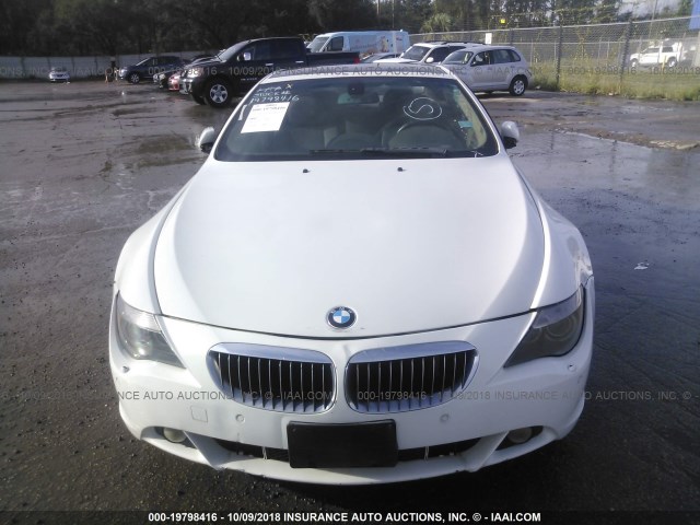 WBAEH73425B192844 - 2005 BMW 645 CI AUTOMATIC WHITE photo 6