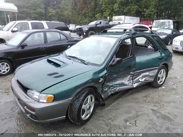 JF1GF4855VG818011 - 1997 SUBARU IMPREZA OUTBACK GREEN photo 2